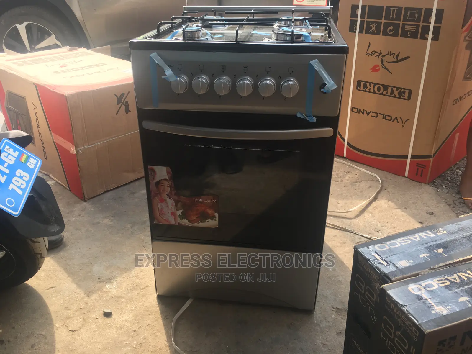 Best Price Volcano 4burner Gas Stove With Oven+Bluetooth