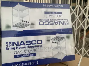 Nasco Gas Stove 4burners Stainless Steel Black Cap-2 Shelves