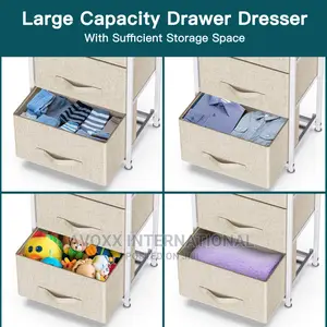 Pipishell 3 Drawer Fabric Dresser Storage Tower