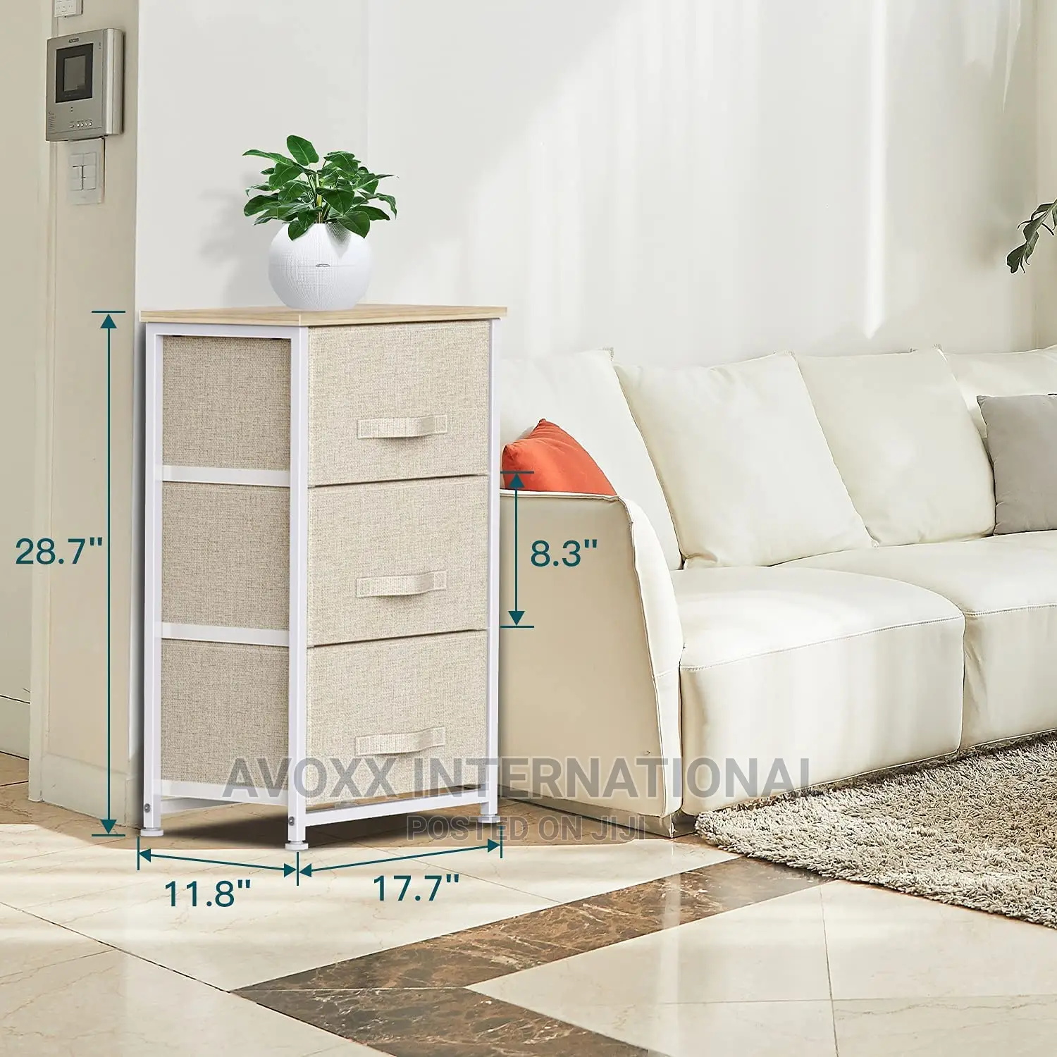 Pipishell 3 Drawer Fabric Dresser Storage Tower