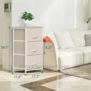 Pipishell 3 Drawer Fabric Dresser Storage Tower