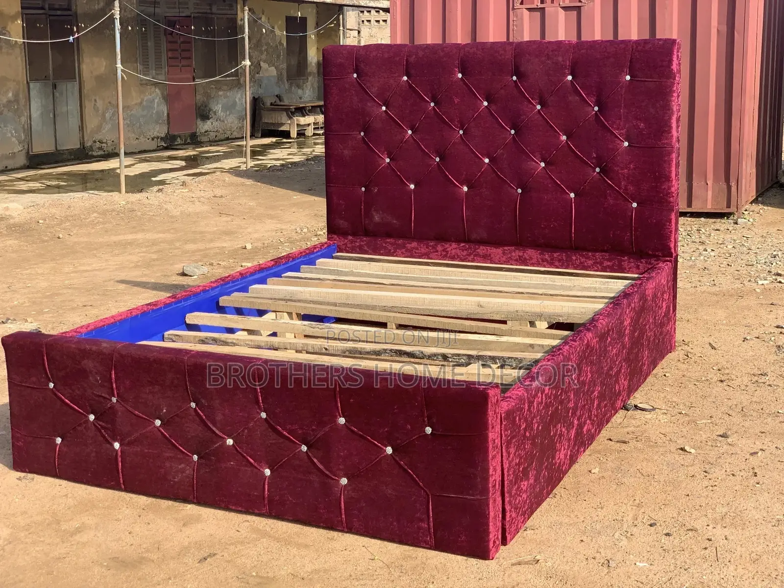 60x80 Wine Queen Size Bedframe