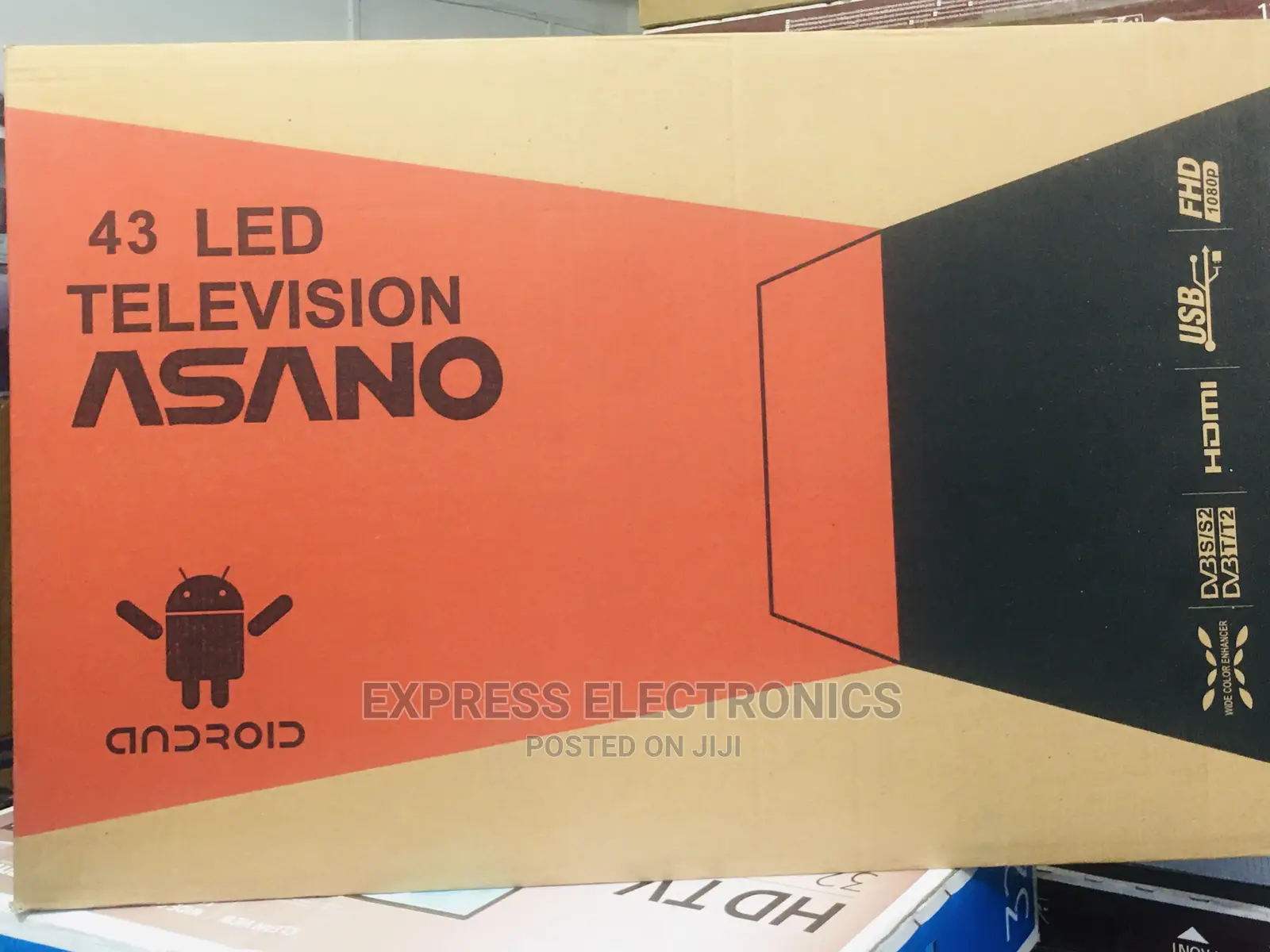 Ghana Made Asano43” FHD Digital Satellite +Wallmount