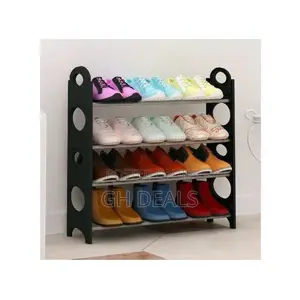 4 Tier Shoe Rack - Black