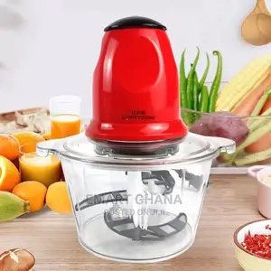 Electric Chopper Meat Grinder - Red/Transparent