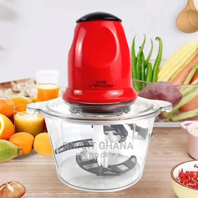 Electric Chopper Meat Grinder - Red/Transparent