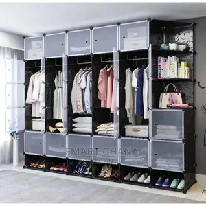 27 Cubes Wardrobe + 6 Shoe Rack + 3 Corners - Black/White