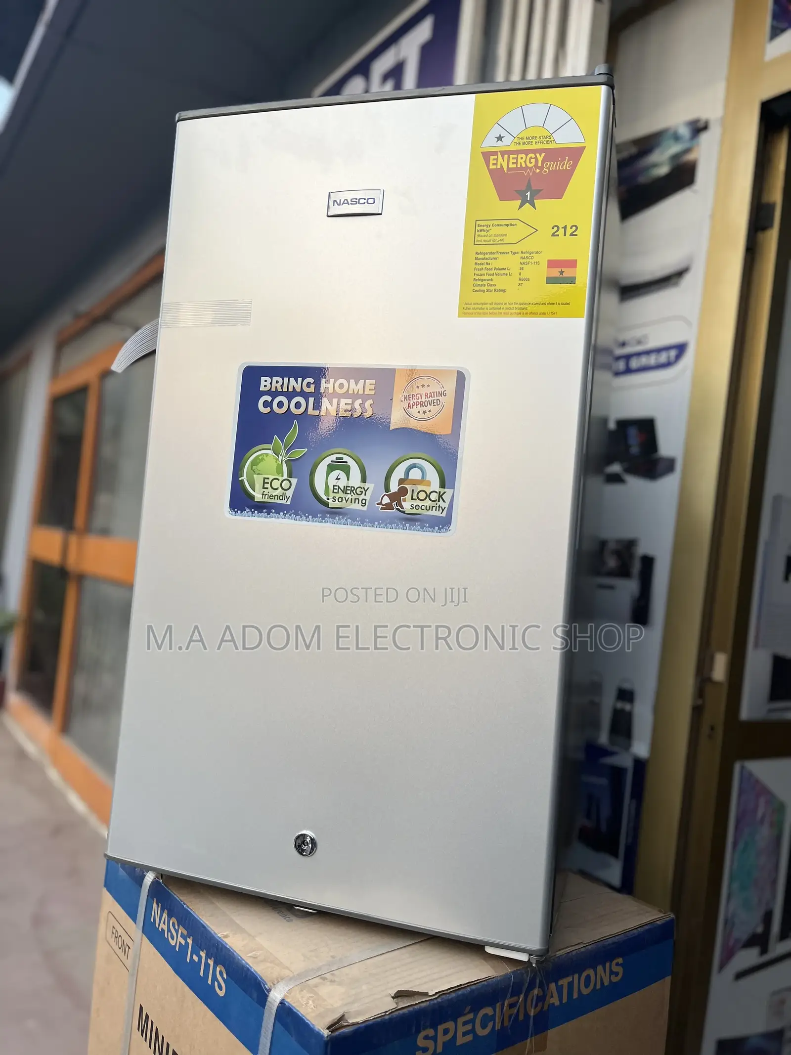 Eco Friendly Nasco Mini Bar 80litres Silver Colour Fridge