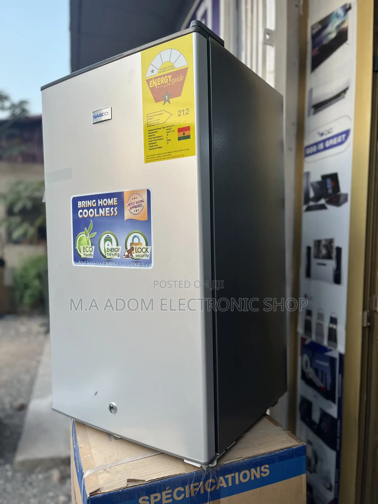 Low Noise Nasco 80 Litres Silver Colour Table Top Fridge
