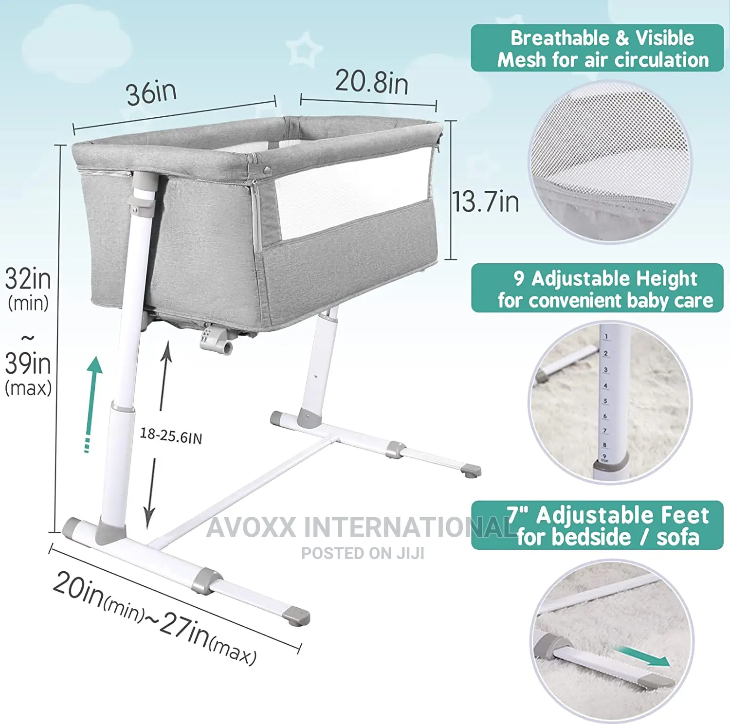 Baby Bedside Crib, Babybassinet Bed for Newborn/Infant
