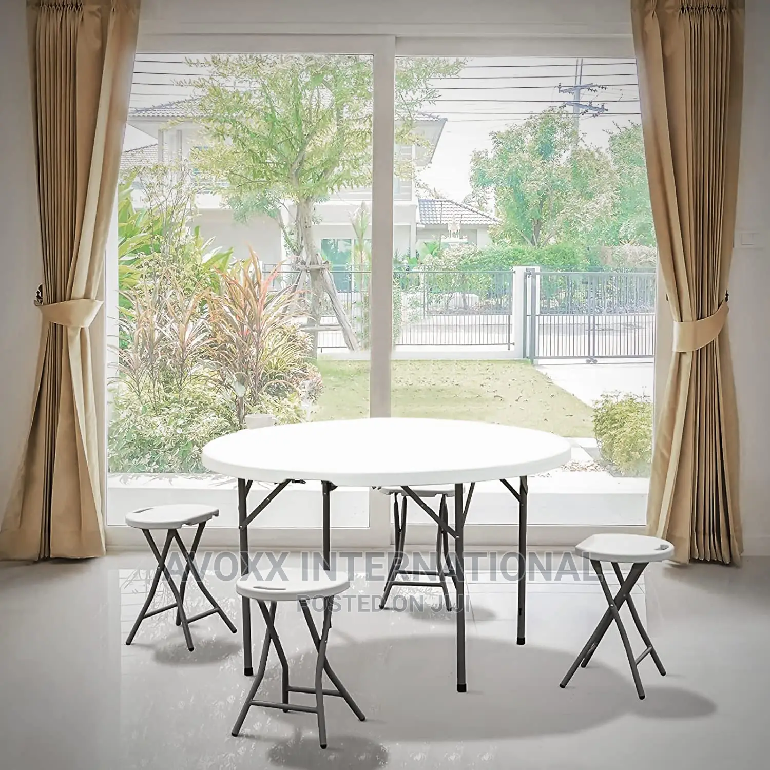30122 4ft Round Folding Table for Indoor and Outdoor Use