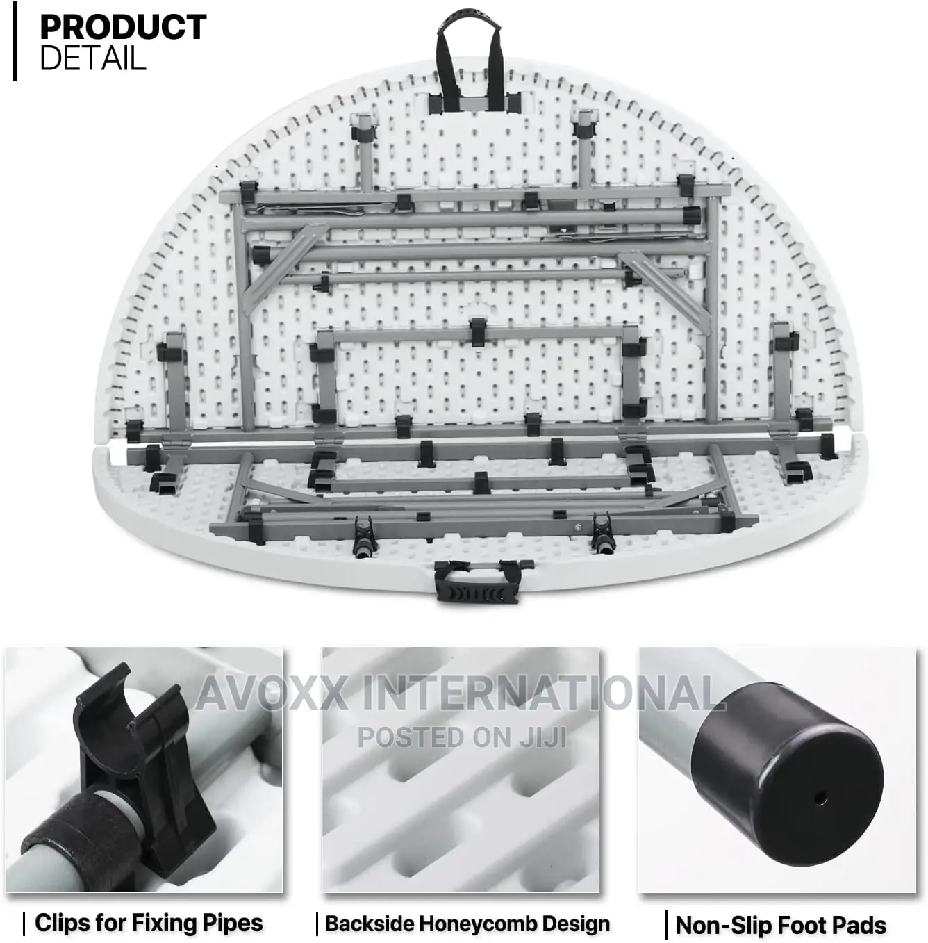 30122 4ft Round Folding Table for Indoor and Outdoor Use