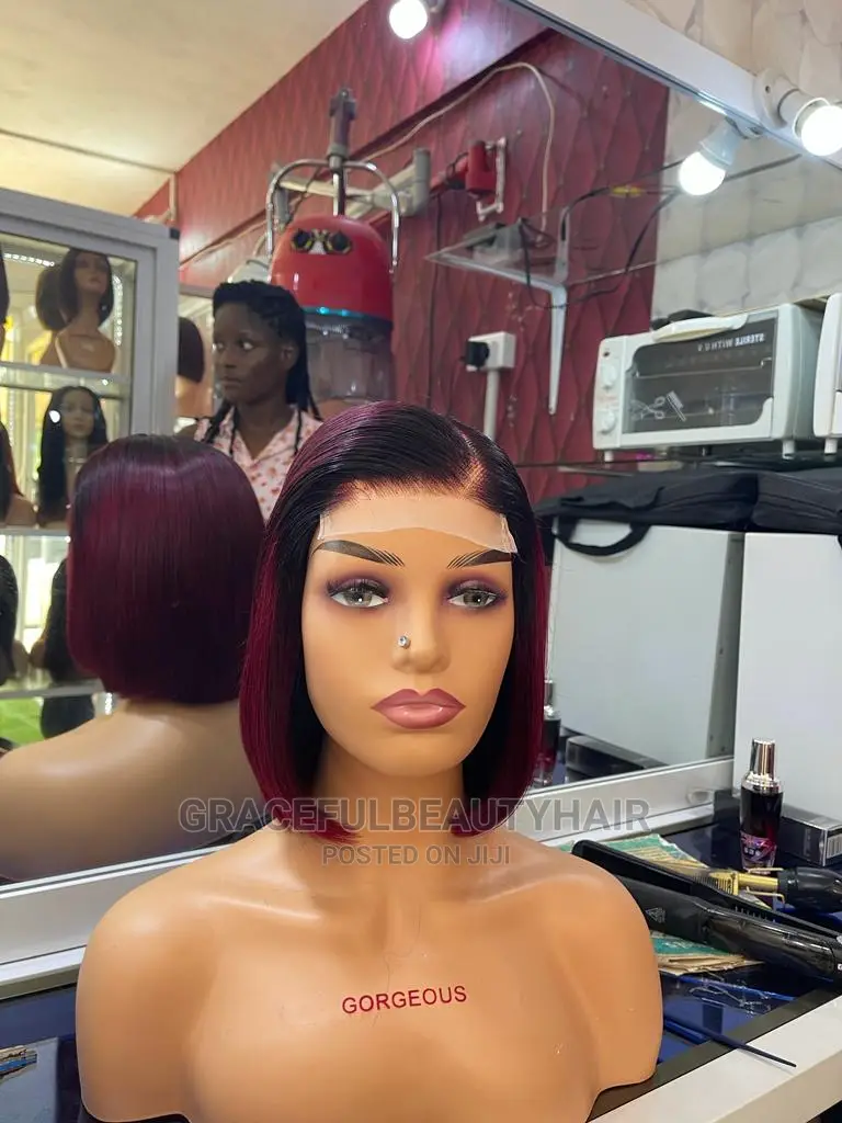 10 Inches Double Drawn Tb/ Burgundy 4x4 Closure Wig Cap