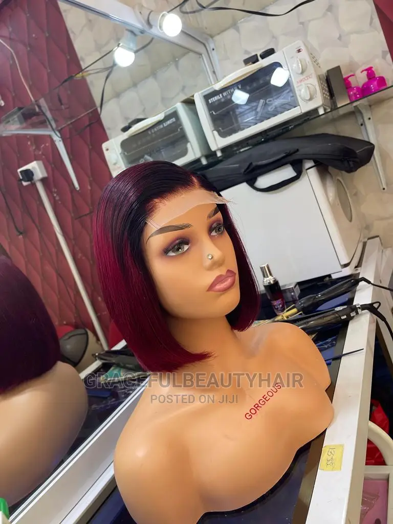 10 Inches Double Drawn Tb/ Burgundy 4x4 Closure Wig Cap