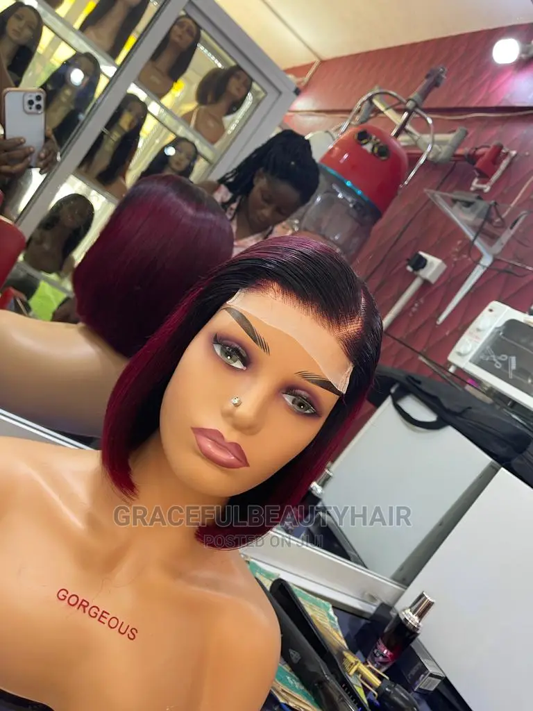 10 Inches Double Drawn Tb/ Burgundy 4x4 Closure Wig Cap