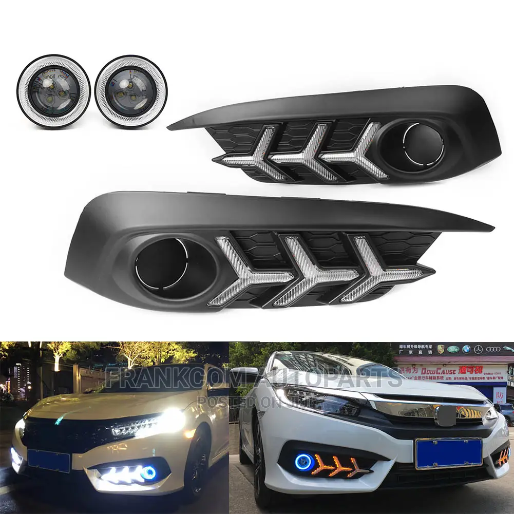 Honda Civic 2016-2018 Arrowed Fog Lights Covers Led