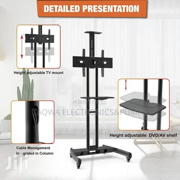 Easy to Use Rolling Tv Stand 32-70