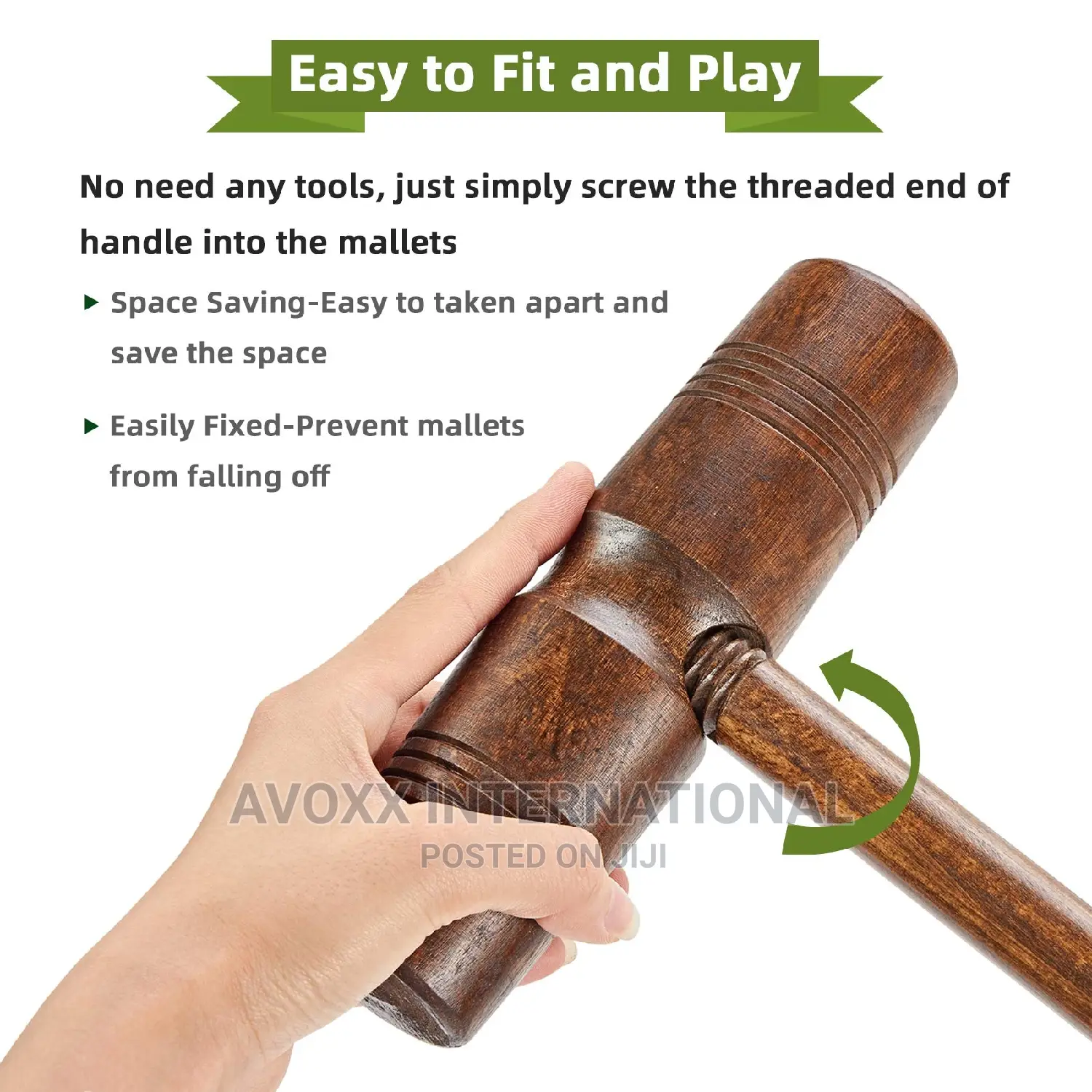 Pointyard 32inchs Six Player Croquet Set, Regulation