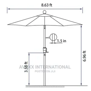 Boyel Living 9-Ft Patio Umbrella With LED Lights - Beige