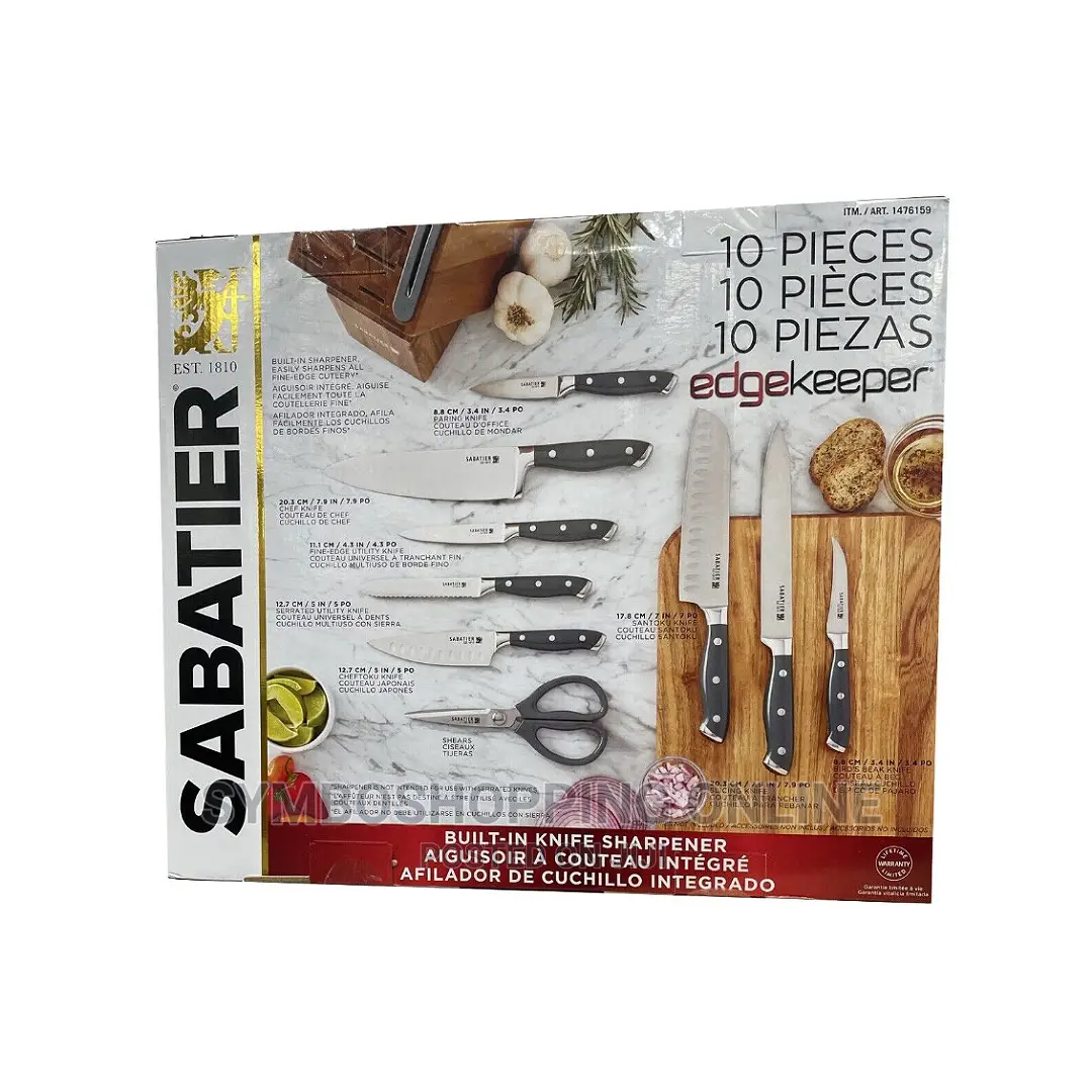 Sabatier,10 Pc Edgekeeper Knife Set With Built-in Sharpener