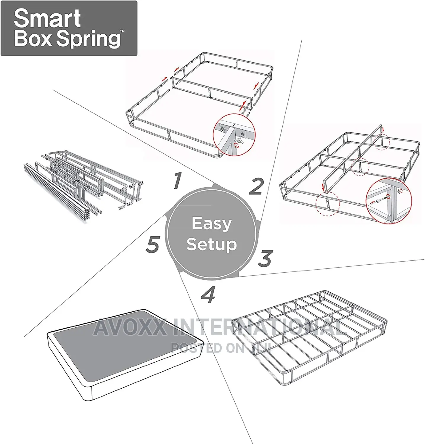 ZINUS 9" Metal Smart Box Spring / Mattress Foundation /Twin