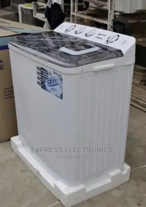 WASH AND SPIN 12kg Twin Tub Pearl Semi Automatic+Power Guard