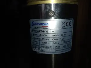 0.5hp Aquastrong Borehole Pump With Control Box/ at Caprice Bus Stop
