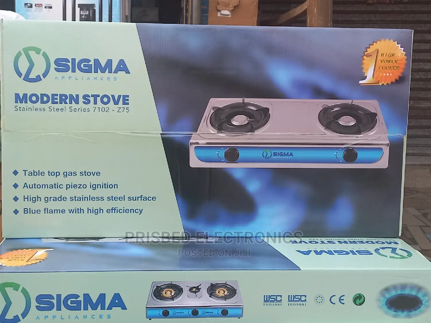 Sigma 2burner Gas Stove Stainless Steel