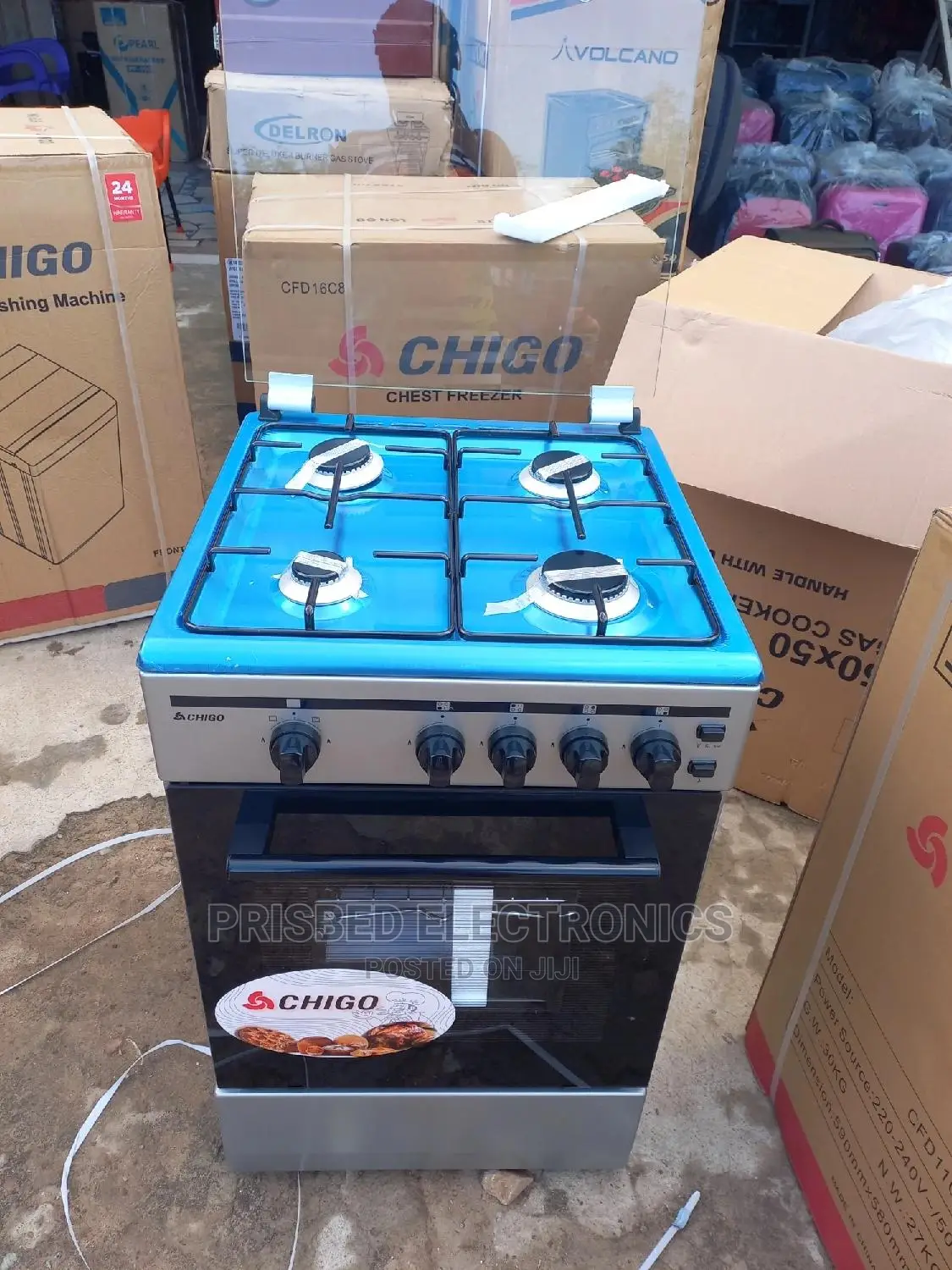 Chigo Durable 4burner Gas Cooker 50*50 With Oven and Grill