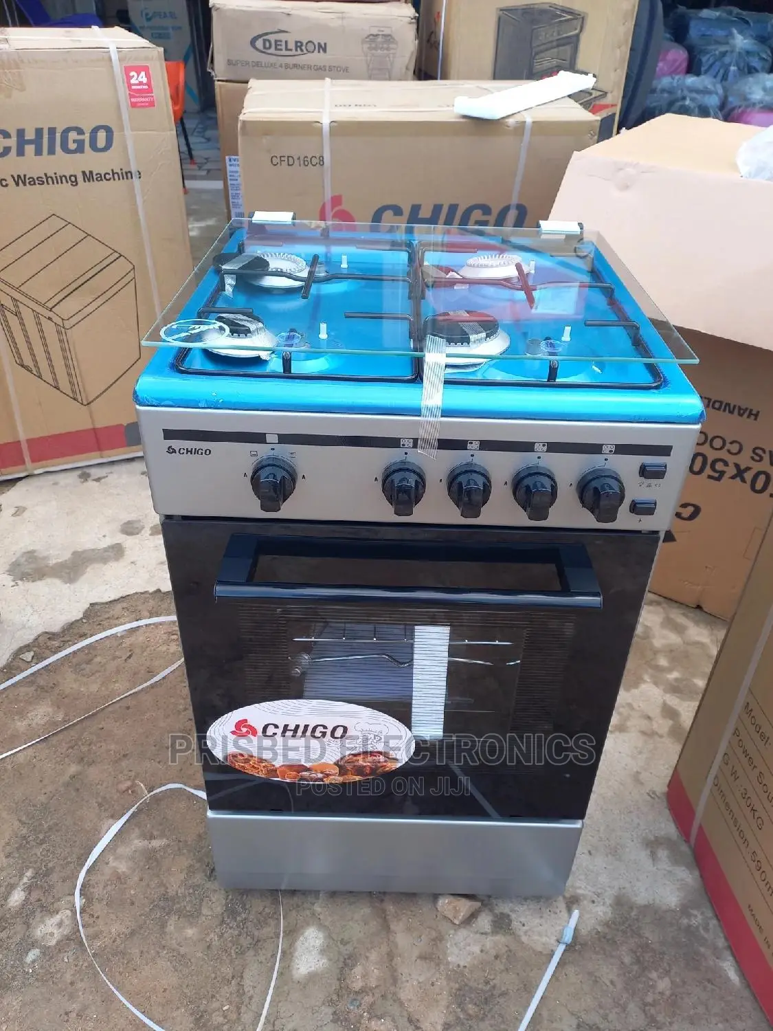 Chigo Durable 4burner Gas Cooker 50*50 With Oven and Grill