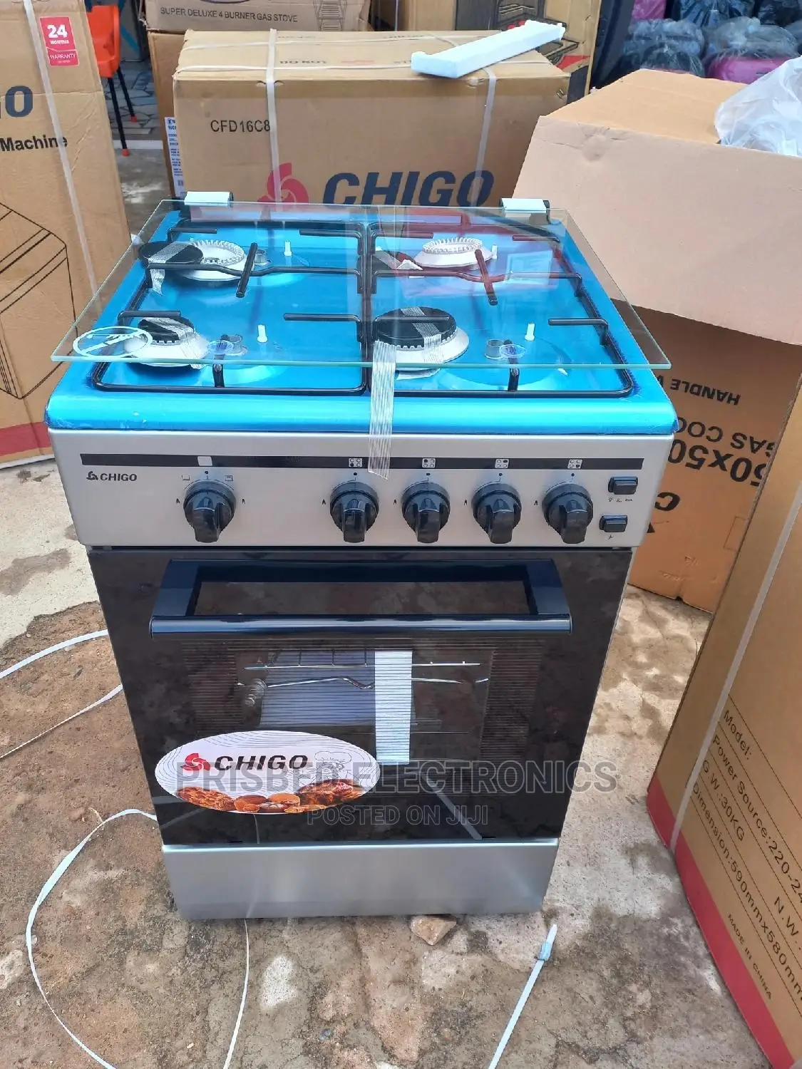 Chigo Durable 4burner Gas Cooker 50*50 With Oven and Grill