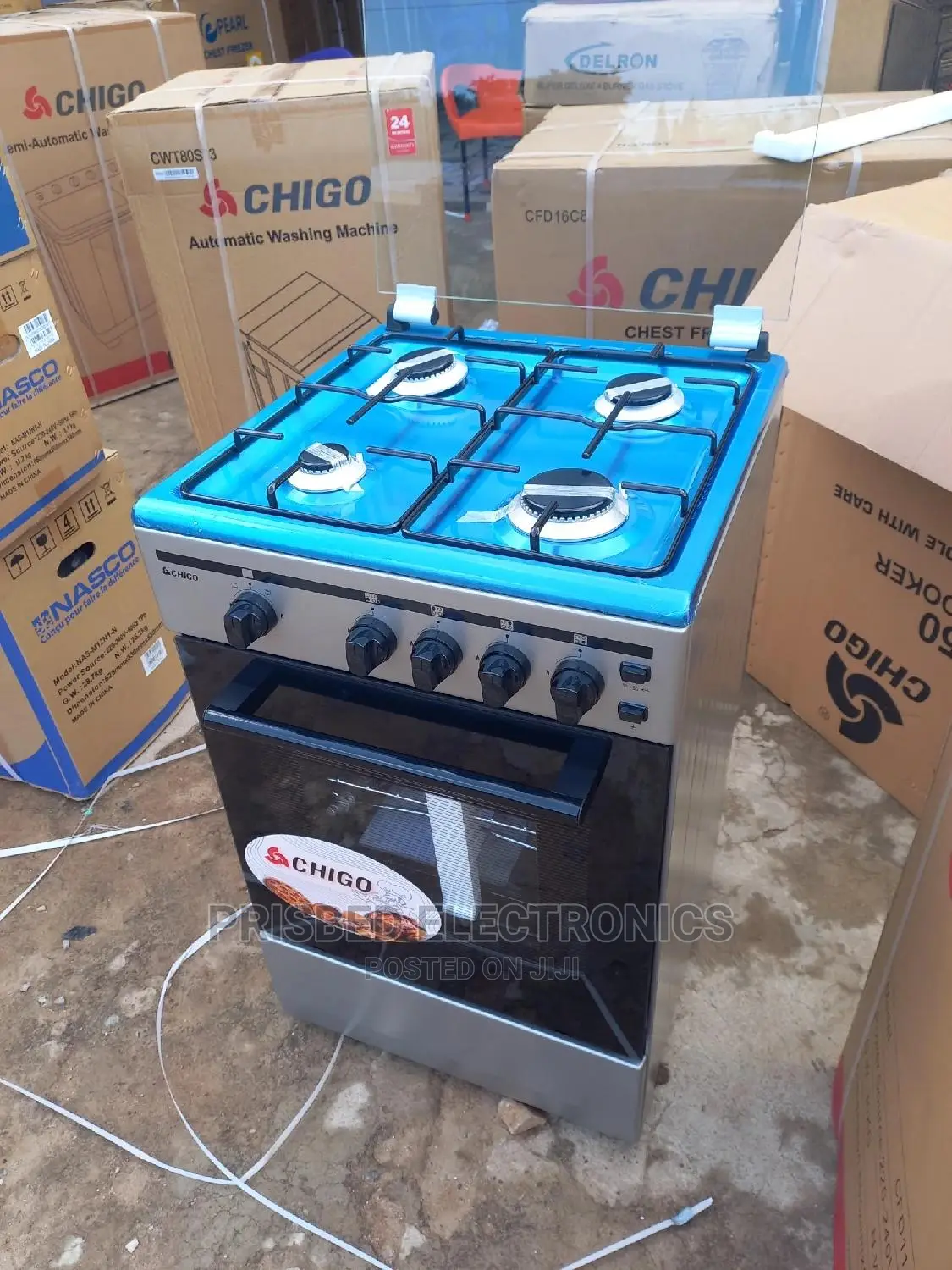 Chigo Durable 4burner Gas Cooker 50*50 With Oven and Grill