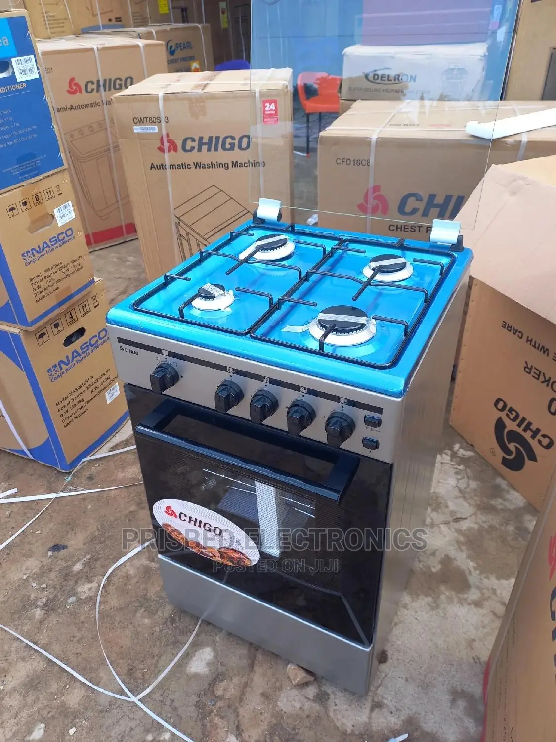 Chigo Durable 4burner Gas Cooker 50*50 With Oven and Grill