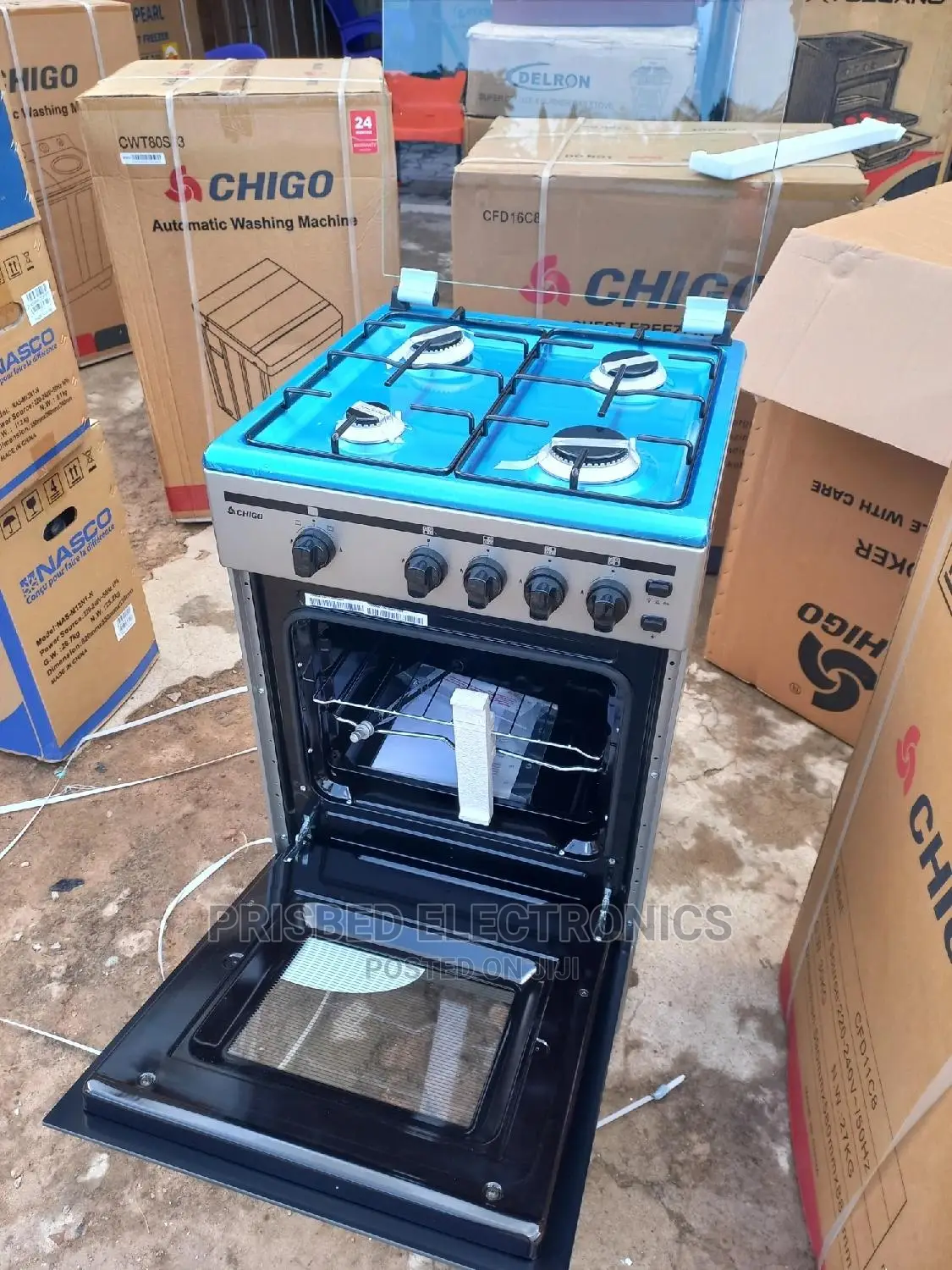Chigo Durable 4burner Gas Cooker 50*50 With Oven and Grill