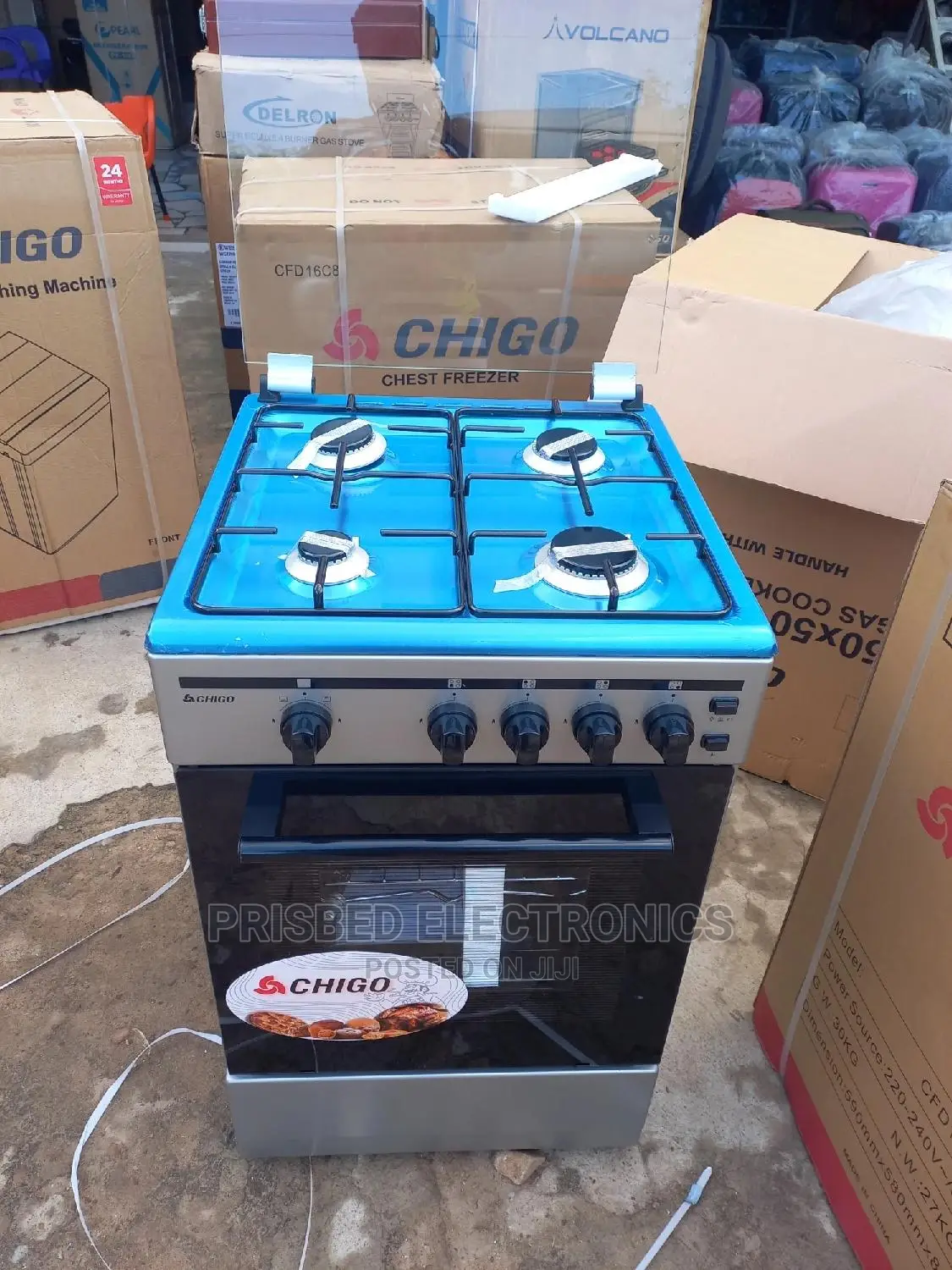 Chigo Durable 4burner Gas Cooker 50*50 With Oven and Grill