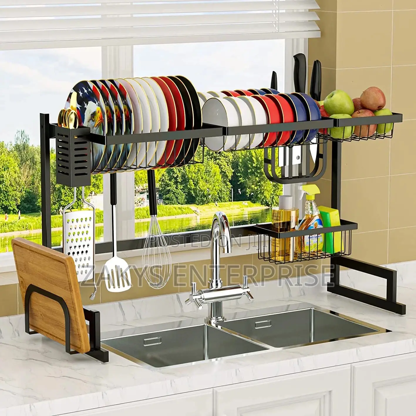 Non Stick Over Sink Dish Rack (Double Sink)