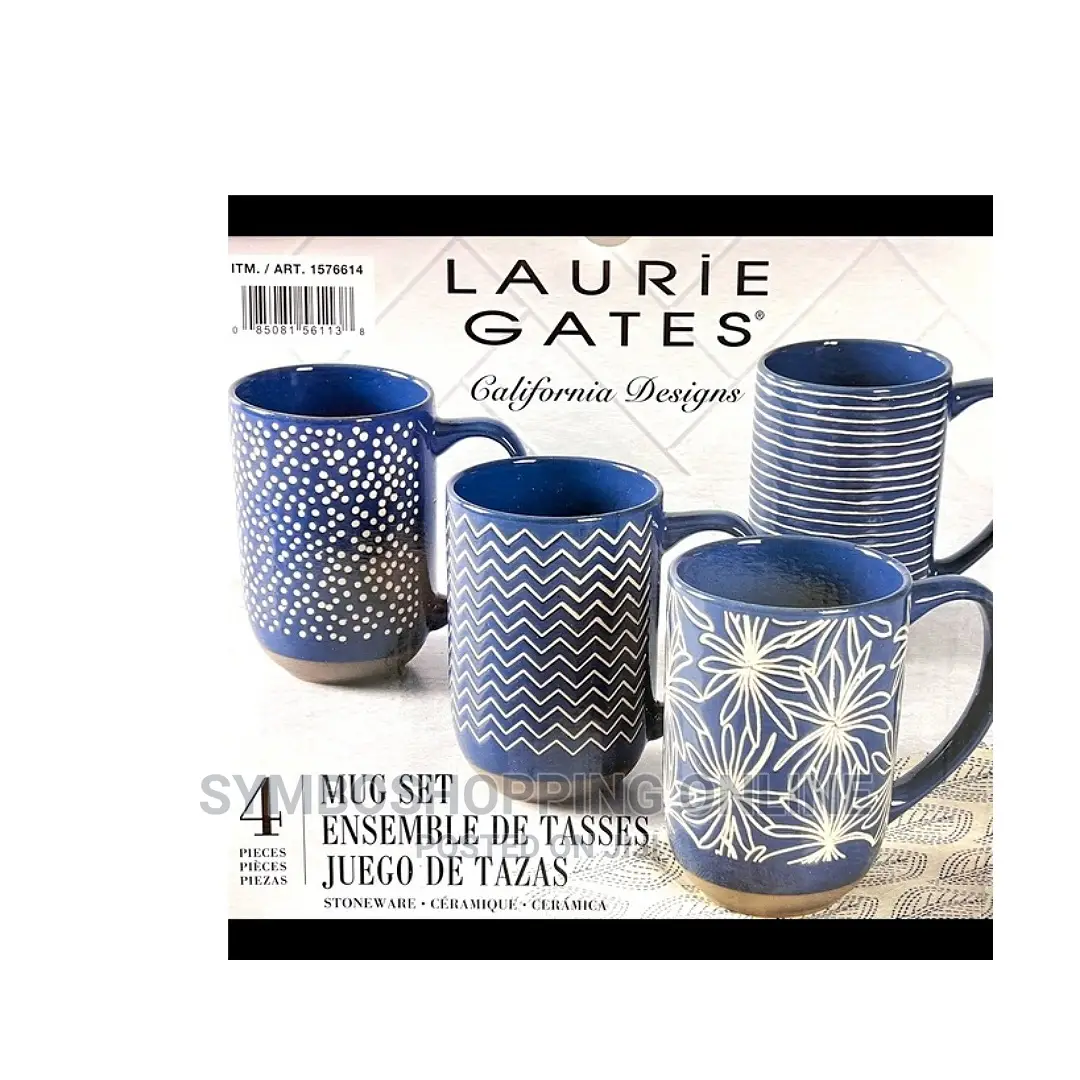 Laurie Gates California Designs Stoneware Mug Set 4 Piece