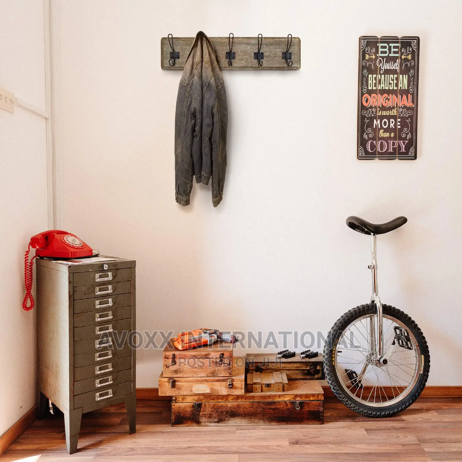 HBCY Rustic Coat Rack W/5 Hooks – Wall Mounted 24"