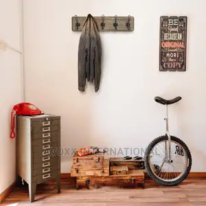 HBCY Rustic Coat Rack W/5 Hooks – Wall Mounted 24"