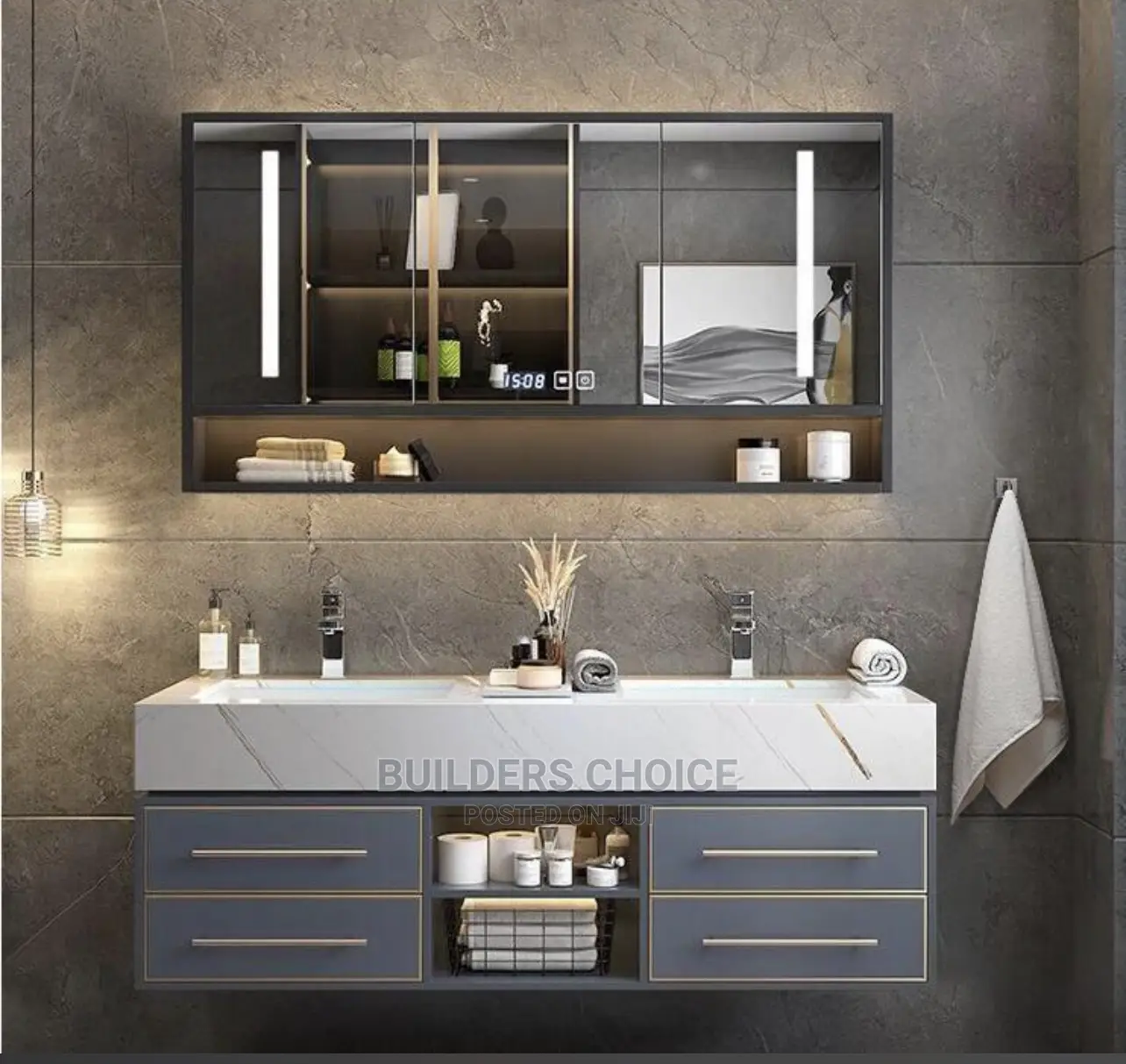 Double Under Mount Cabinet With Led Mirror
