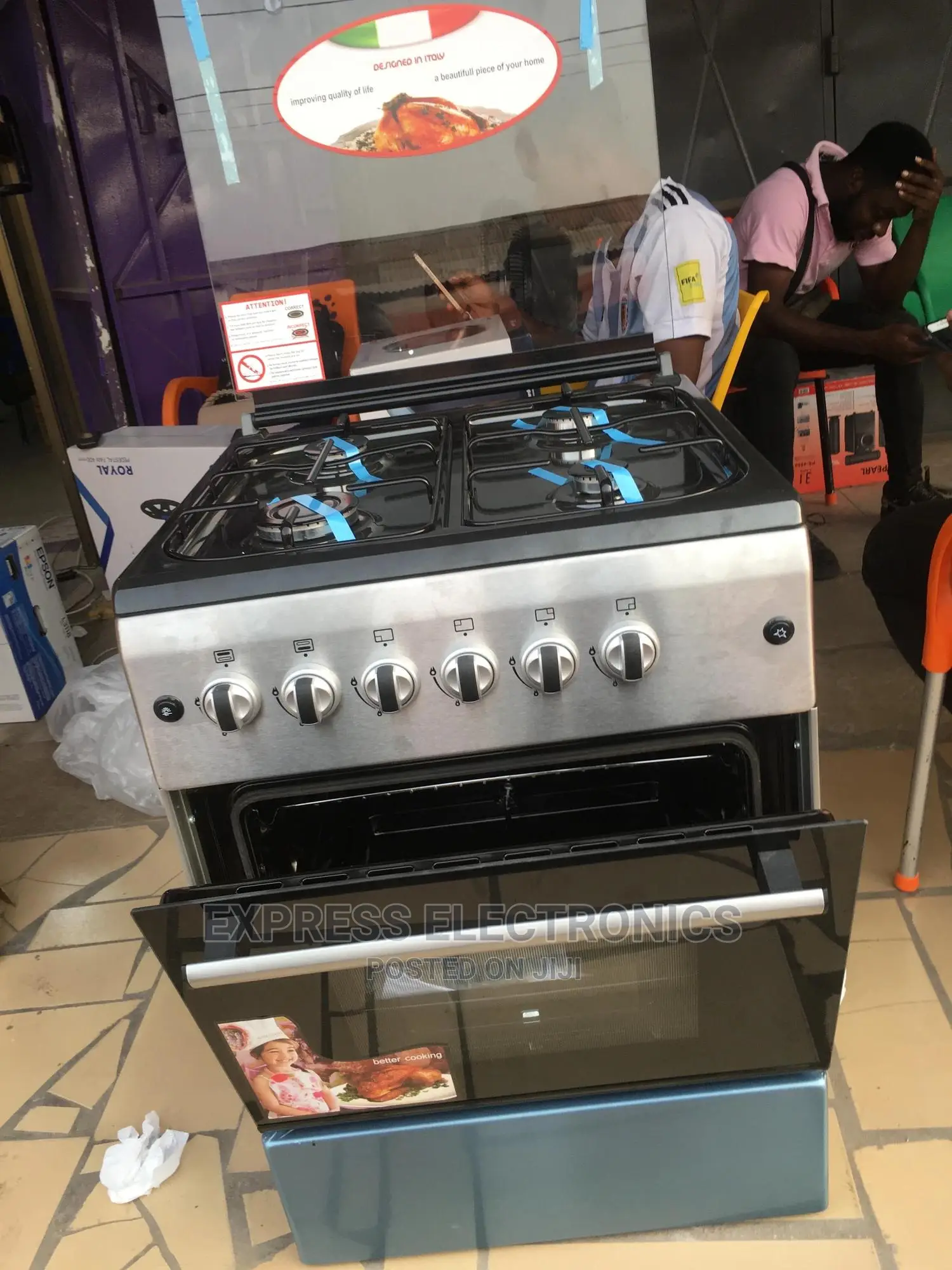 Silver Stainless Steel Volcano 4 Burner(60X60) Gas Cooker