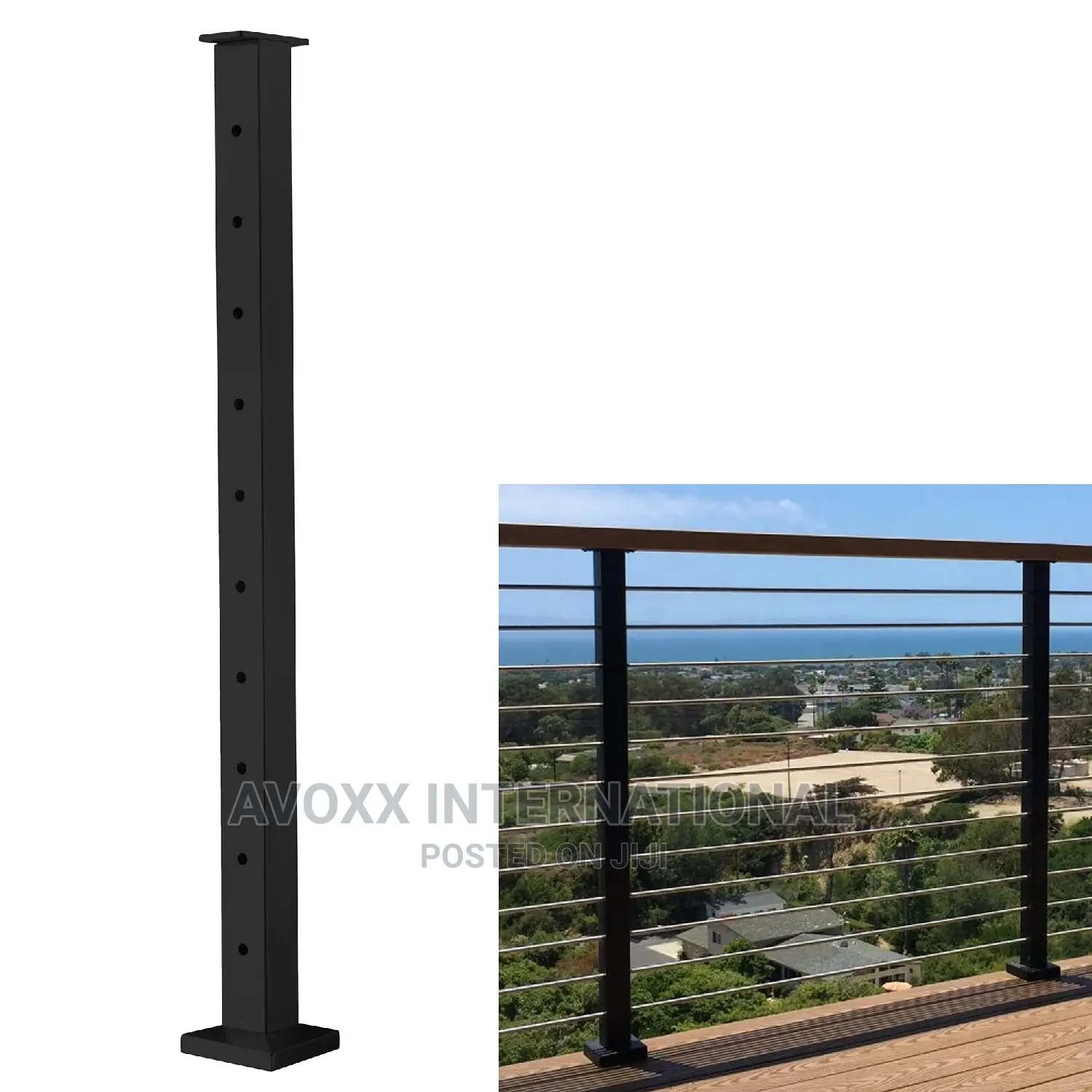 Senmit Cable Railing Post - Stainless Square Fence Post