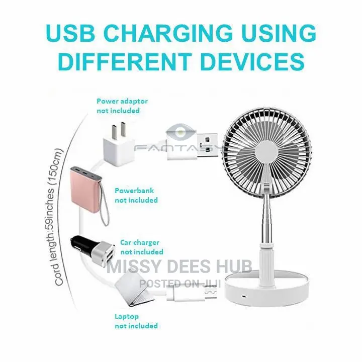 Cordless Rechargeable Foldable Fan