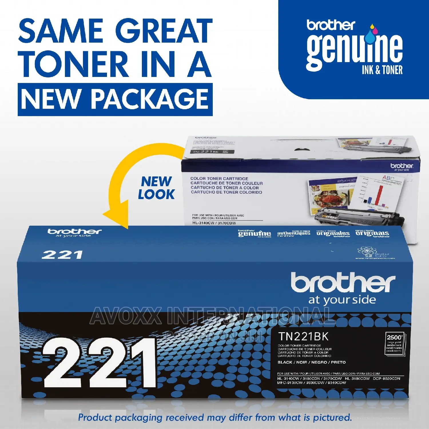 Brother Genuine Standard Yield Toner Cartridge, TN221BK