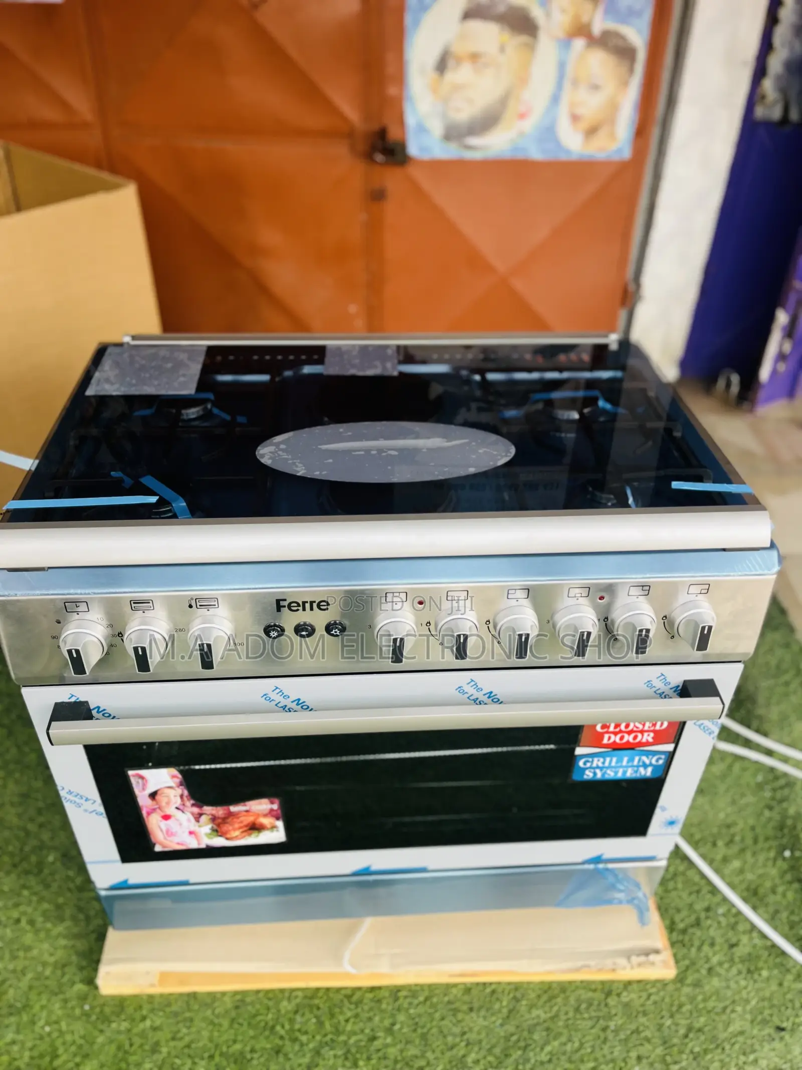 Auto Ignition Ferre 2 Electric Plate 4 Gas Burner Cooker