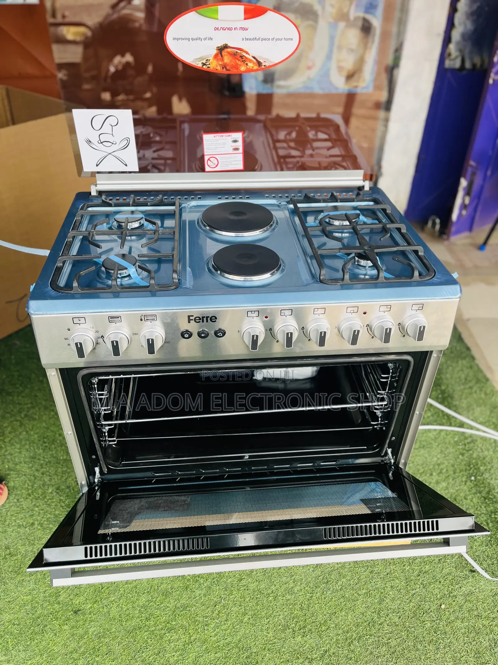 Original Made From Italy Ferre 2 Electric Plate 4 Gas Burner