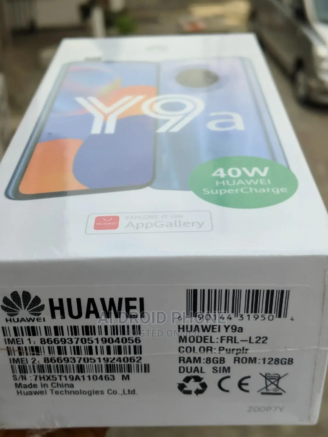 New Huawei Y9a 128 GB Purple