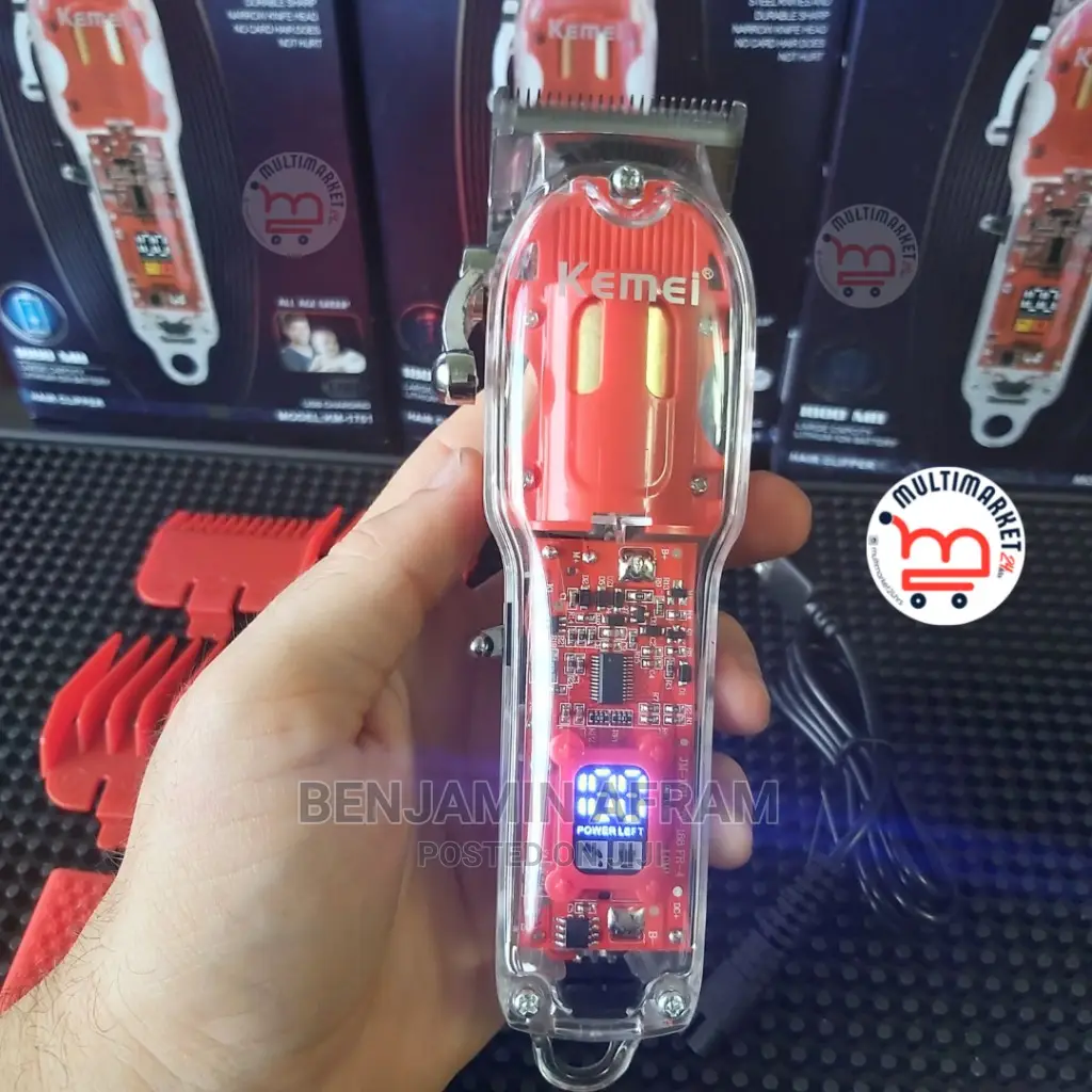 Kemei Transparent Cordless Hair Trimmer