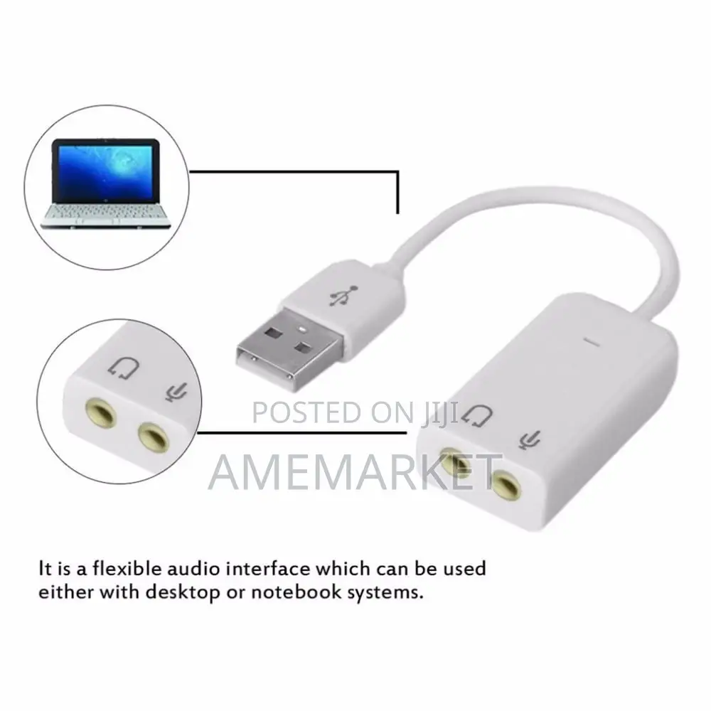 External USB Audio Sound Card Adaptor 3D Virtual 7.1 Channel