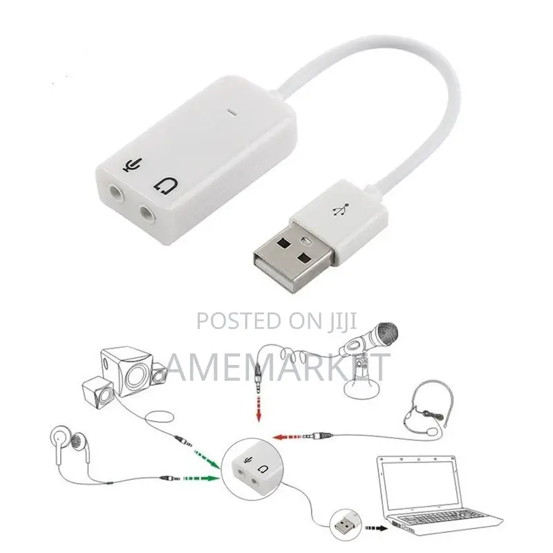 External USB Audio Sound Card Adaptor 3D Virtual 7.1 Channel